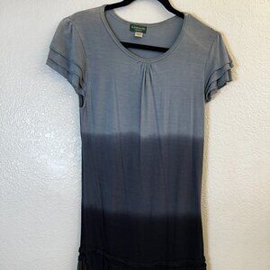 Kathmandu Imports‎ Dress Black Gray Red Cap Sleeve Tie Dye Rayon Stretch Boho S